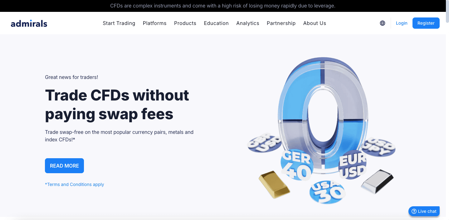 Admiral Markets website screenshot
