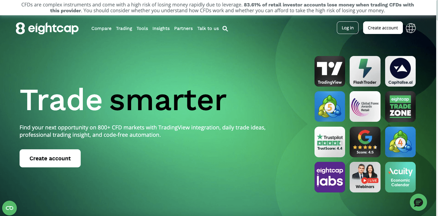 EightCap website screenshot
